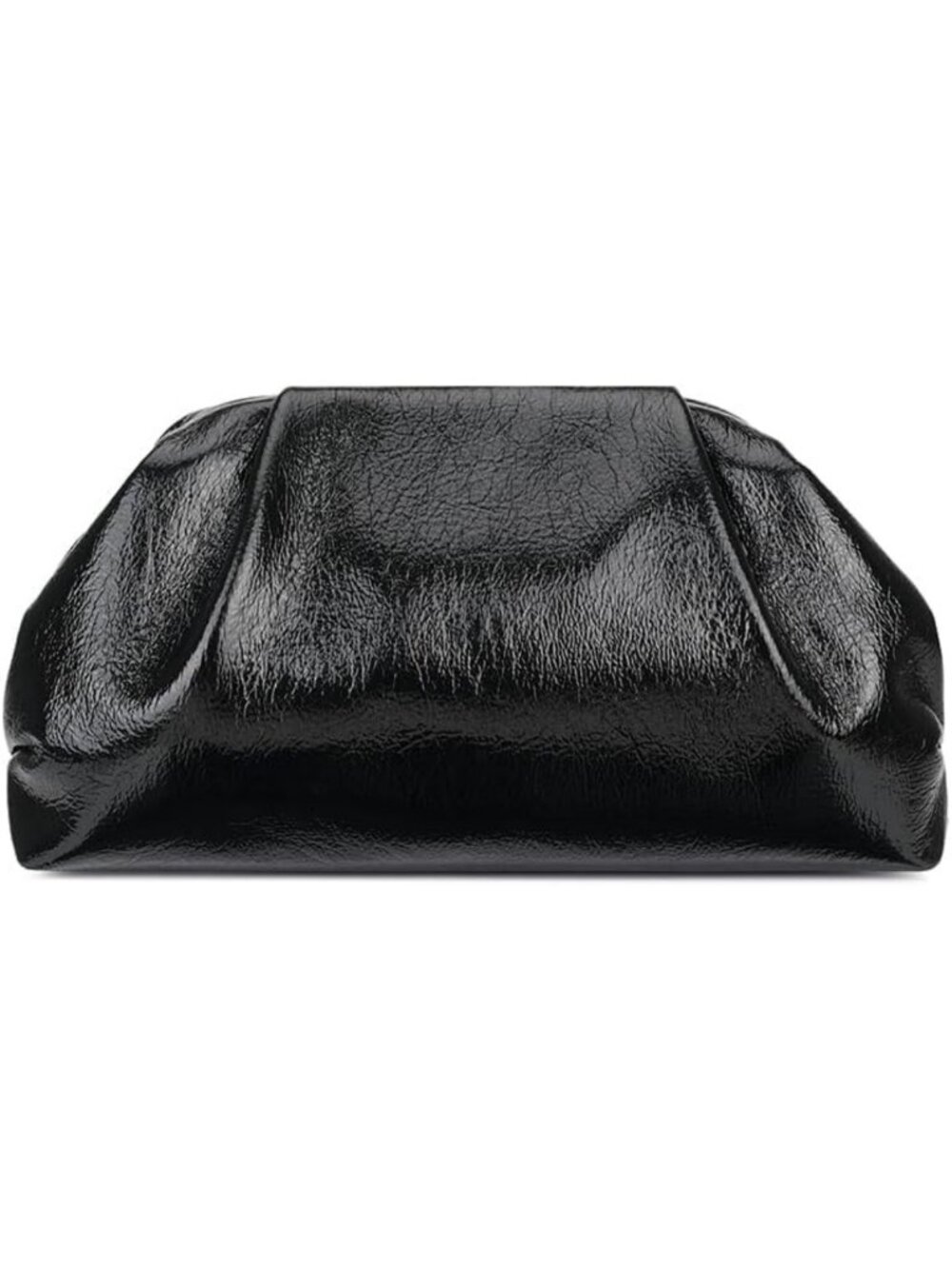 Chic Metallic Leather Ruched Clutch Bag - Elegant Evening Purse for Weddings